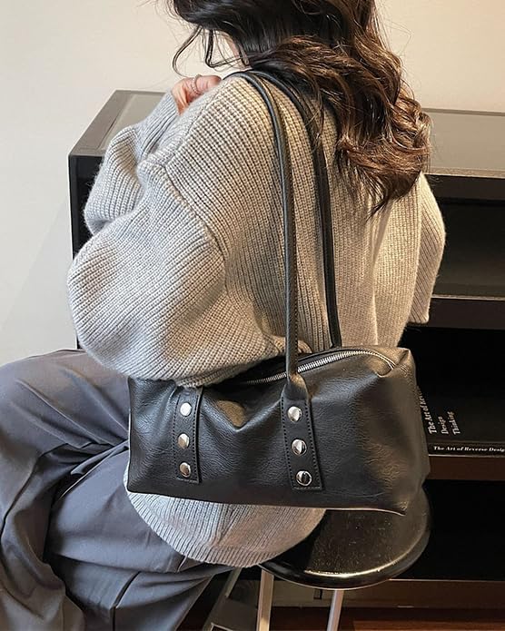 Should Bag for Women Small Purse Tote Hobo Bag Bowler Bag Retro Boston Handbag Vintage Leather Purse
