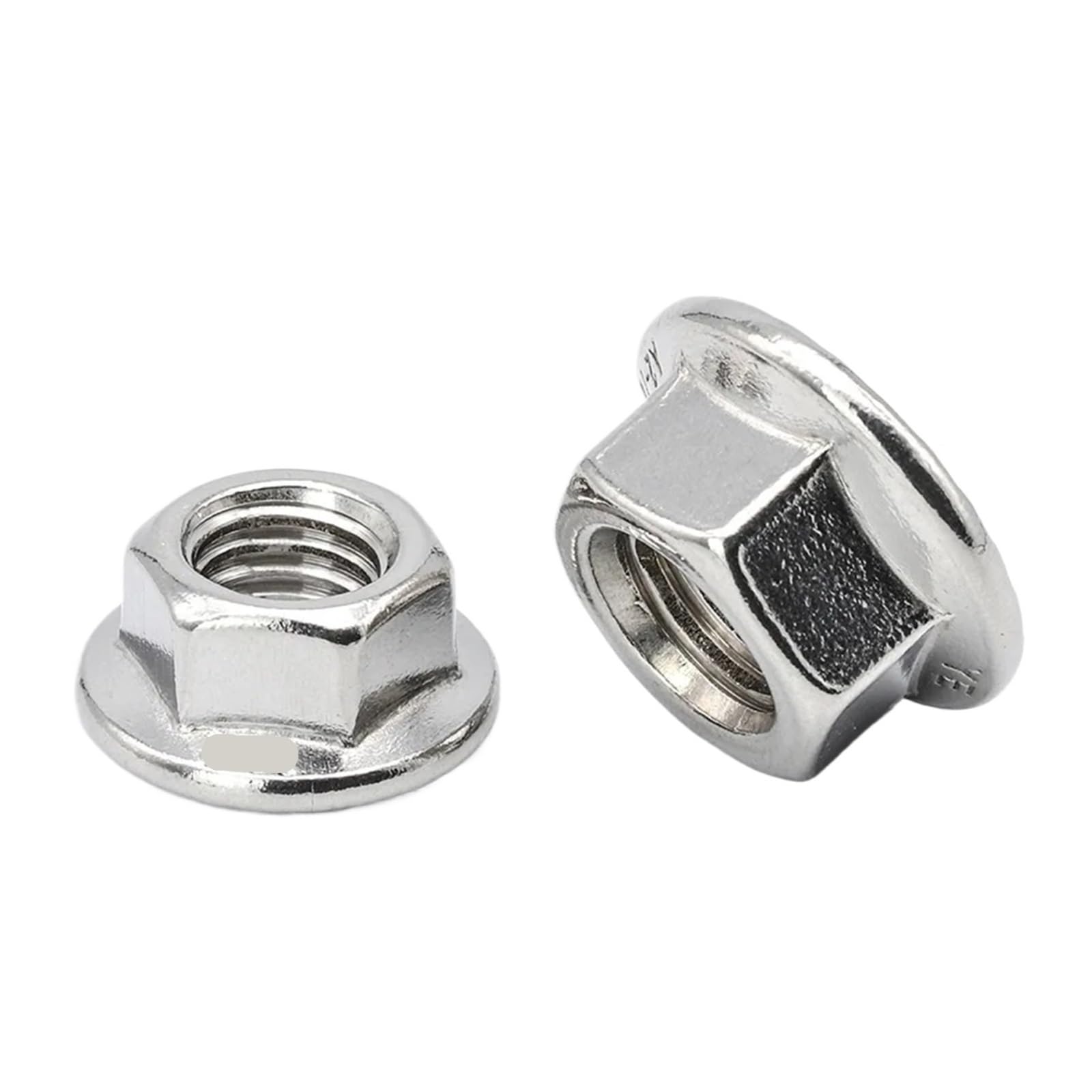 Tuerca hexagonal con brida, 100 tuercas de brida hexagonales autoblocantes de acero inoxidable 304(M8)
