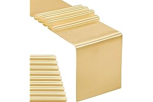 Mesa Corredores de para Fiesta, Satin Table Runner Light Gold 12 x 108 inches