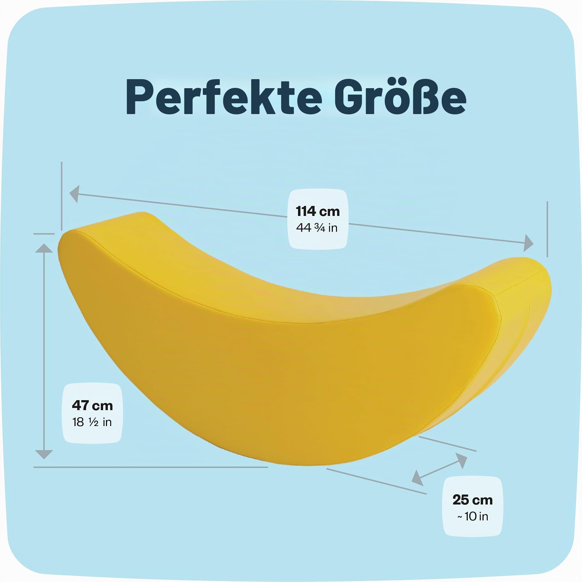 IGLU SOFT PLAY Softbausteine Schaukelpferd Banane Forme Schaukeltier Schaukelspielzeug Kinder Baby Spielzeug (Gelb)