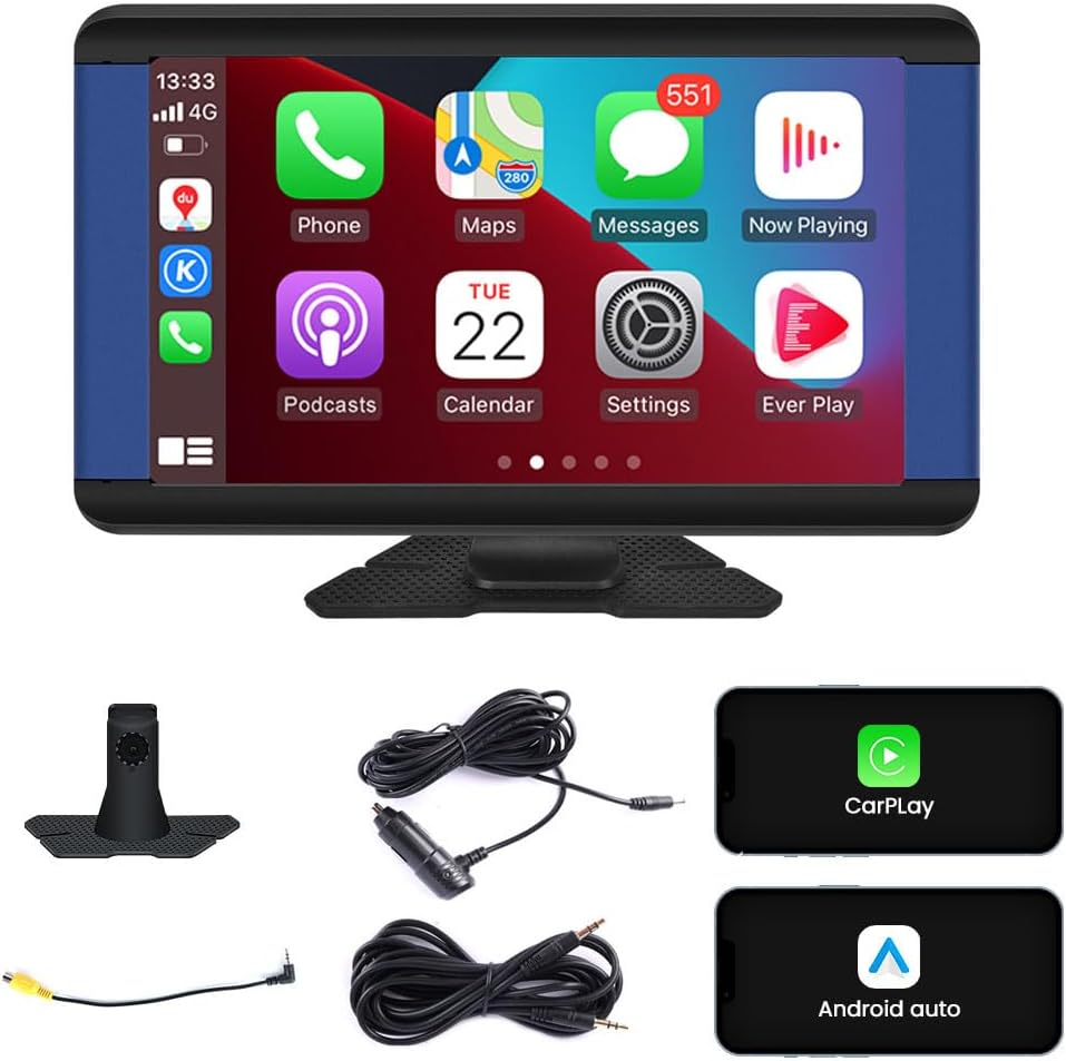 JOYEAUTO Portable Car Stereo Wireless Apple Carplay Android