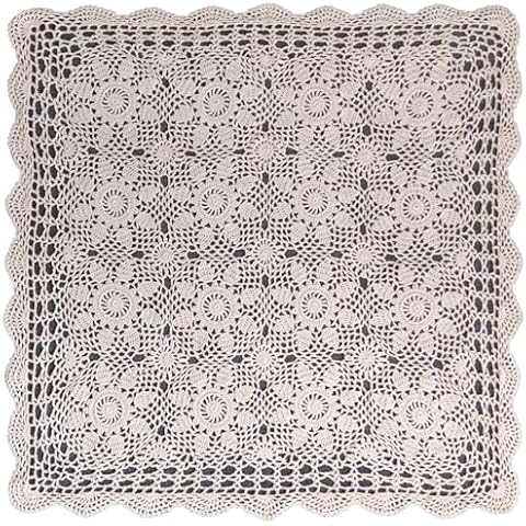 Phantomon Handmade Cotton Lace Tablecloth Cover