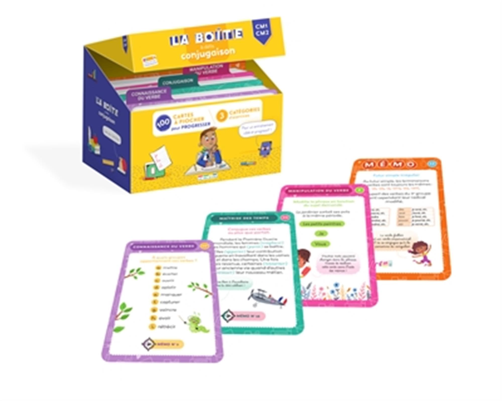 La boîte à défis Conjugaison - CM1-CM2: 100 cartes à piocher pour progresser
