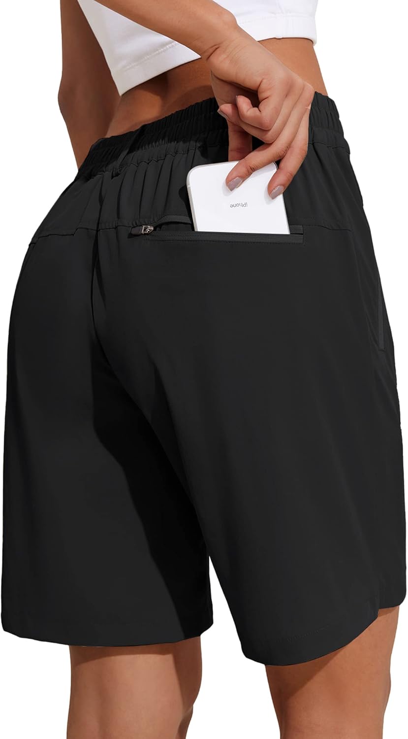 COOrun Womens Hiking Cargo Shorts Quick Dry Summer Half Pants Golf Travel Athletic 8"/7" Length Shorts with Zipper Pockets