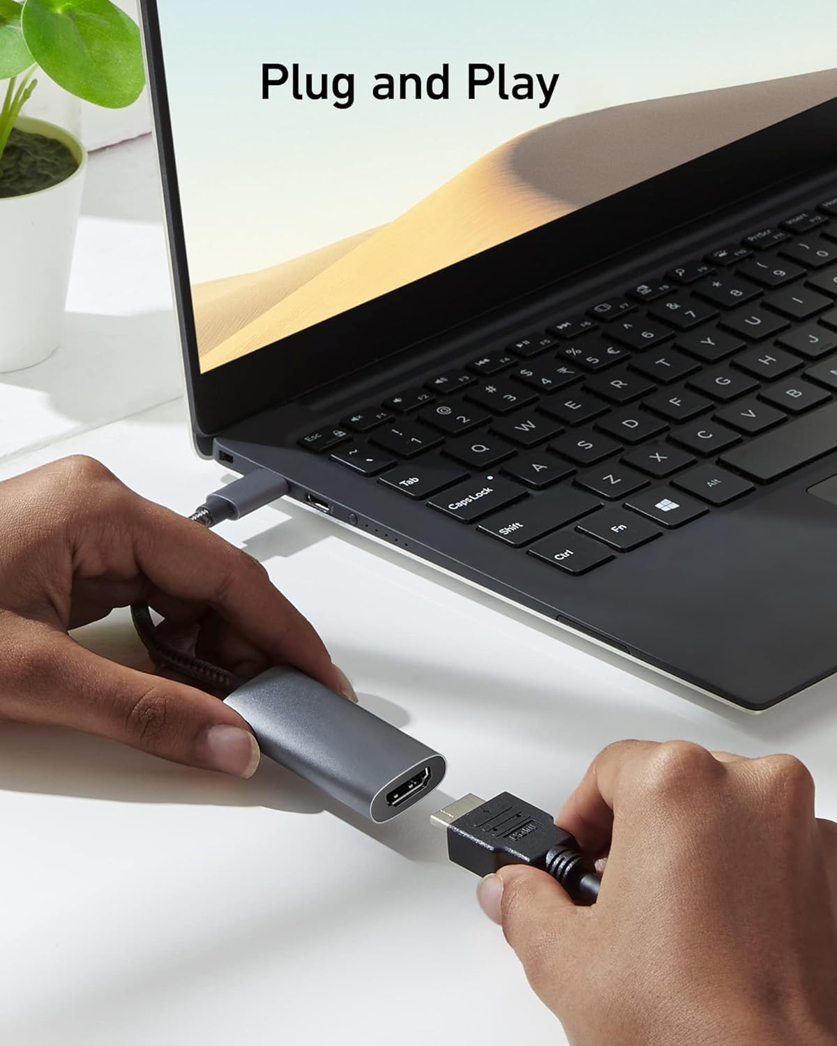 PremiumCord Adattatore da USB-C a HDMI 8K F/M, HDMI 2.1, UHD 8K 4320p 60Hz, 4K 2160p 144Hz, HDR10+, HDCP 2.3, 48 Gbps, Alloggiamento In Alluminio, Grigio Siderale