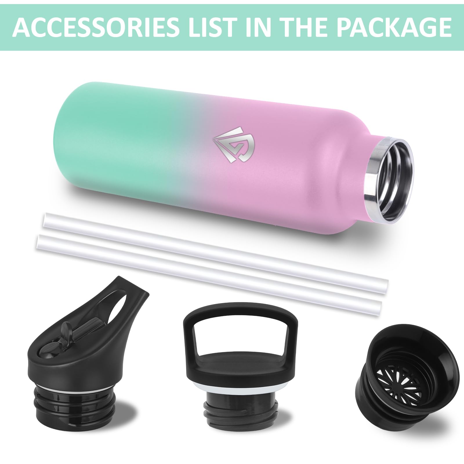 Borraccia Termica- 750ml- Bottiglia Termica, Borraccia Sportiva, Senza BPA, Bottiglia Termica Con Filtro e Cannuccia, Senza Perdite, Borracce per Campeggio, Viaggio, Fitness, Escursionismo