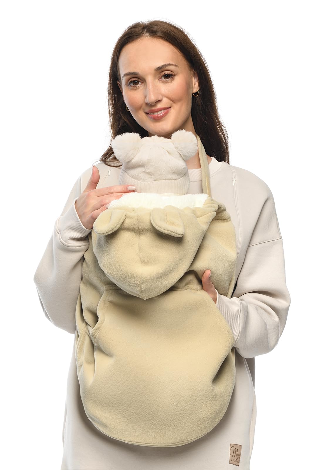 Mija - Tragecover, Universal Bezug für Baby Carrier/Tragetücher/Cape 4023 (Beige/Weiß)