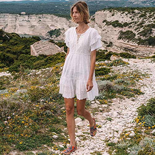 Uin Women's Blossom Painted Fashion Sneaker Canvas Slip-On Travel Shoes (8) #TOP5