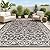 JONATHAN Y SMB106G-8 Charleston Vintage Filigree Textured Weave Indoor Outdoor Area Rug Classic Coastal Easy Cleaning Bedroom Kitchen Backyard Patio Non Shedding, 8 X 10, Black/Gray