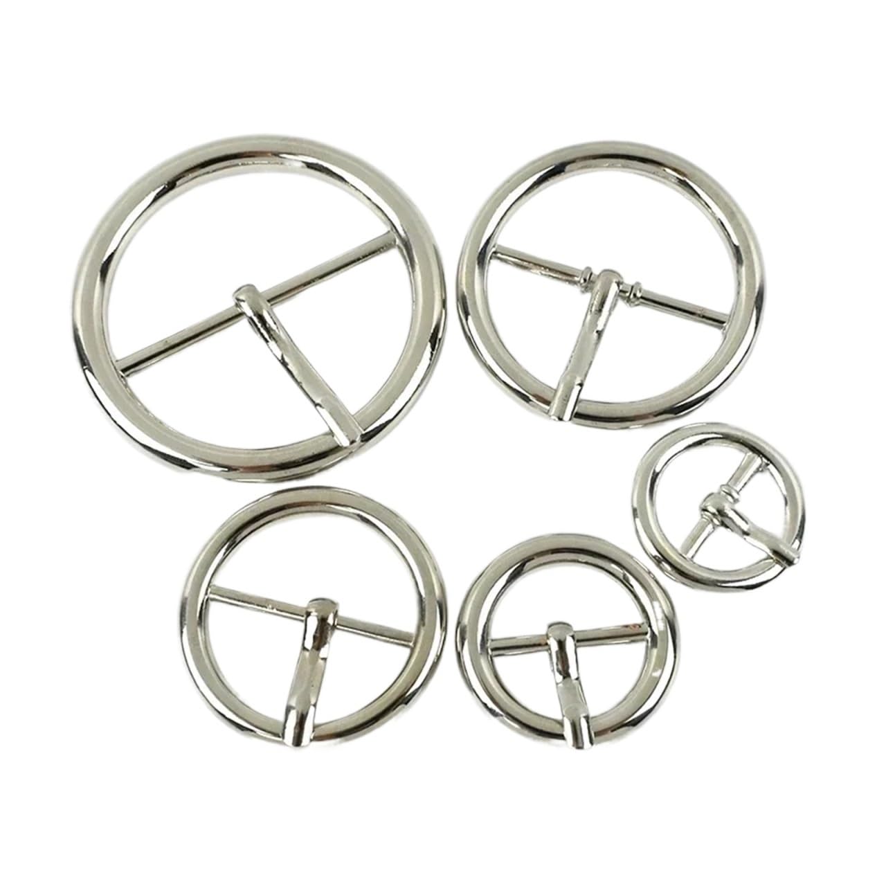 PVUVTNAHW 10Pcs 15-38mm Webbing Strap Metal Pin Buckle Collar Adjuster Hook Round Shoes Clasp Clothing Belt Buckles(Silver,25mm)