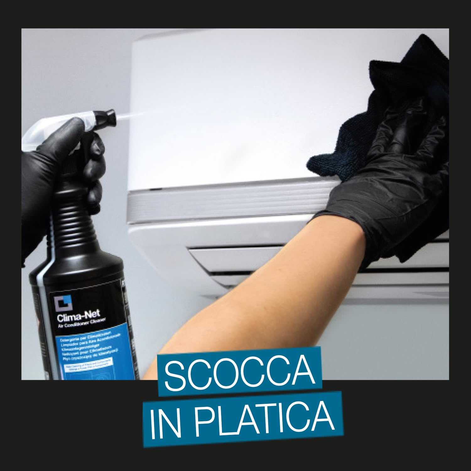 Errecom Clima-Net, Detergente per Climatizzatori, Filtri, Batterie Alettate, Deflettori e Unità esterne, Pulizia Profonda Condizionatore, Rimuove Sporco e Cattivi Odori, 6 flaconi x 1 L