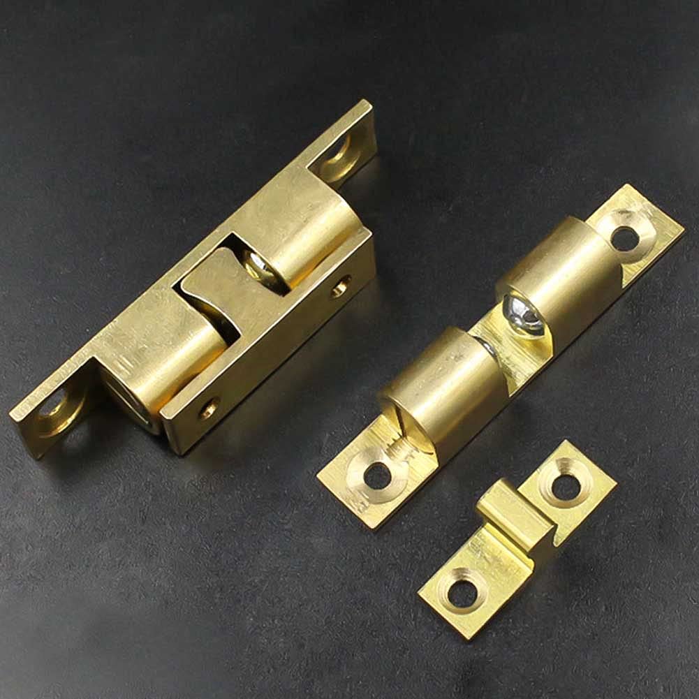 Set Of 6 Solid Brass Ball Catches - Adjustable Tension Roller Latches For Cabinet & Furniture Doors