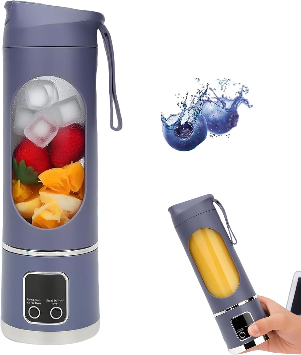 Portable Juicer Blender- 3-Speed 450ml Portable Blender With Dual 1500mah Batteries And 12 Blades For Smoothies, Juicing, Ice Crushing, Travel, And Gyms(Purple) Portable Juicer Blender- 3-Speed 450ml Portable Blender With Dual 1500mah Batteries And 12 Blades For Smoothies, Juicing, Ice Crushing, Travel, And Gyms(Purple)