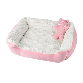 GG Enterprise Soft Warm Pet Bed Dog Cat Cozy Cushion Mats Anti Slip Plush Bed Blanket Pink
