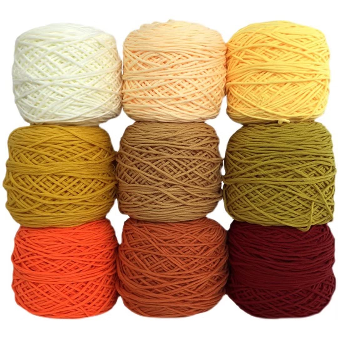 Farbiges Strickgarn, Tufting- und Häkelgarn, Acryl-Polyester-Baumwoll-Mischgewebe, 100 g/200 g Rollen, 8 Stränge, mehrfarbig(12 Rolls-blue,100g/roll)