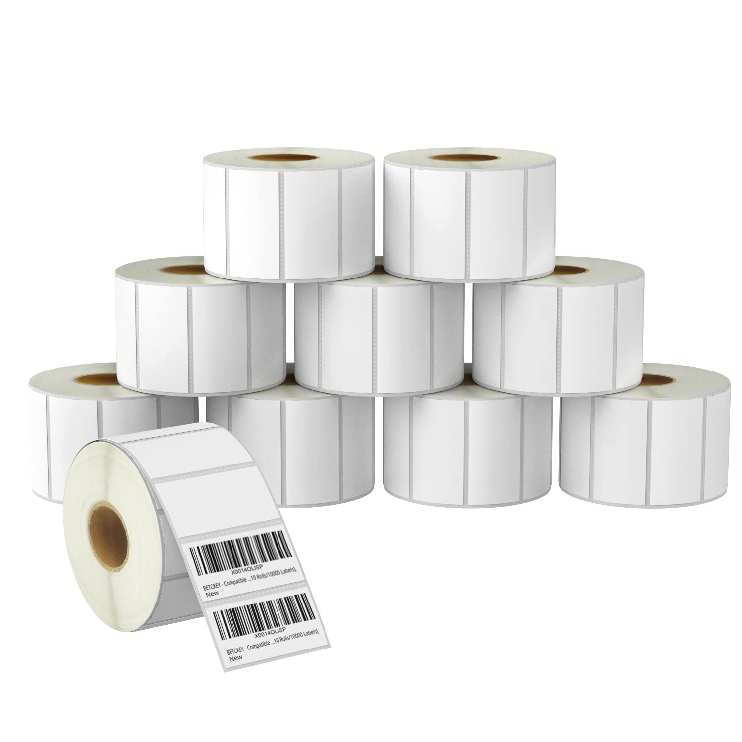 BETCKEY - 2" x 1" (51 mm x 25 mm) UPC Barcode & Address Labels Compatible with Zebra & Rollo Label Printer,Premium Adhesive & Perforated [10 Rolls, 13000 Labels] image 4