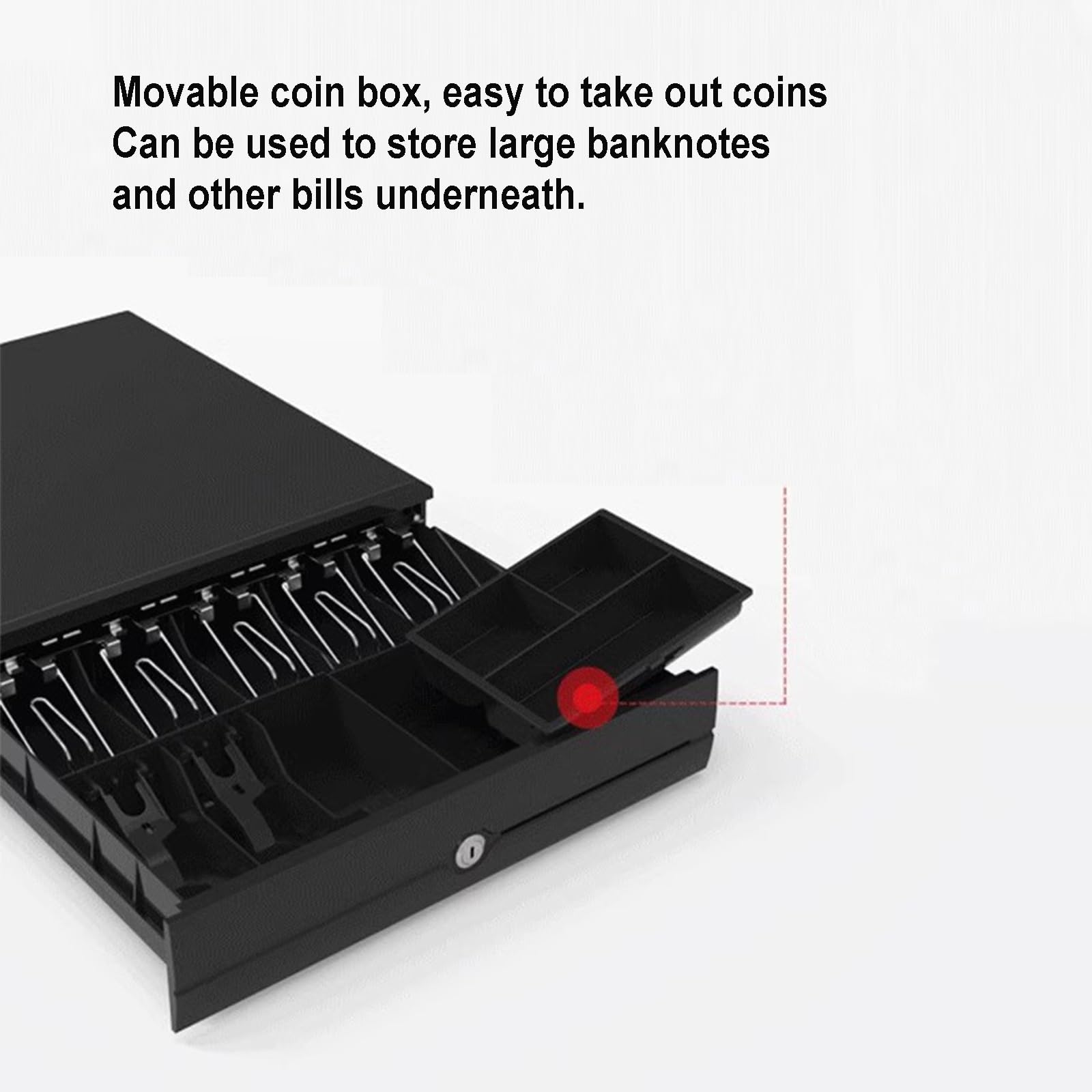 Caja registradora de supermercado, Cerradura de Llave del Panel táctil Frontal Acero Inoxidable cajón Efectivo Abierto Empuje Manual Resistente