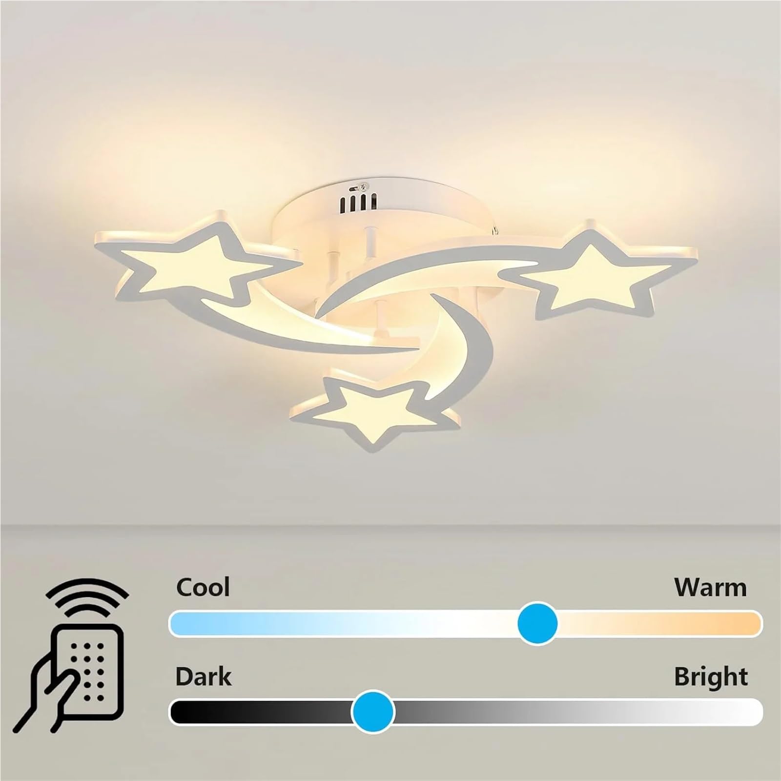 Plafonnier Led,Luminaire Plafonniers Plafonnier LED à intensité variable, 30 W, avec télécommande, blanc, for chambre, salle manger, salon