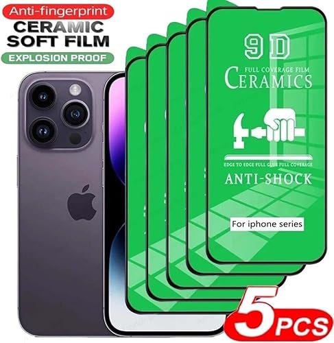 Miniatura 8 de CLEAR [5 unidades] Protectores de pantalla de cerámica para iPhone 13, iPhone 13 Pro, iPhone 14 – Funda de teléfono premium a prueba de golpes