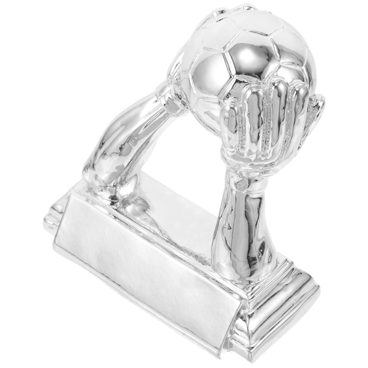 GALPADA Trofeo de Fútbol de Resina Plata Diseño Elegante y Compacto para Eventos de Fútbol y Cumpleaños de Fanáticos, Fácil de Transportar y Decorar