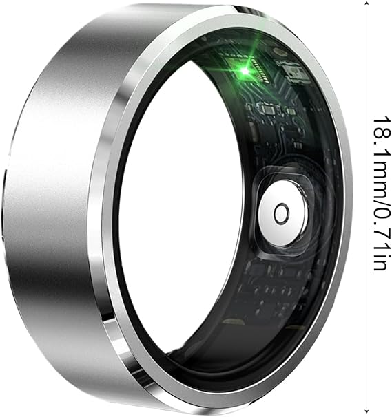 Smart Health Ring Sleep Monitor, Heart Rate Ring, Vital Sign Tool, Pulse Tracker Kit | Kit for Swimming, Hiking, Daily Commute, Workout, Exercise