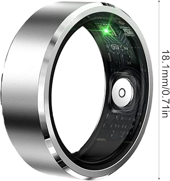 Smart Health Ring Sleep Monitor, Heart Rate Ring, Vital Sign Tool, Pulse Tracker Kit | Kit for Swimming, Hiking, Daily Commute, Workout, Exercise