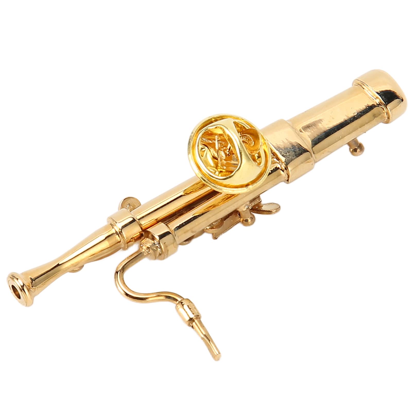 Basson Miniature doré avec étui, Réplique D'instrument de Musique en Métal, Collection de Cadeaux, Ornements de Décoration, Idée
