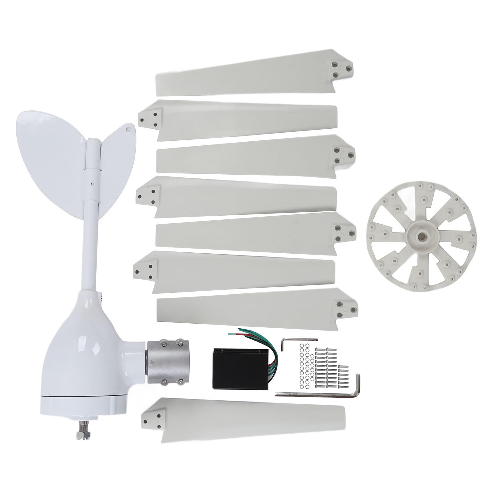 Zestaw Generatora Wiatrowego z turbiną wiatrową o Mocy 500 W z 8 Ostrzami Kontroler MPPT do Systemu Wytwarzania Energii Słonecznej (12V)