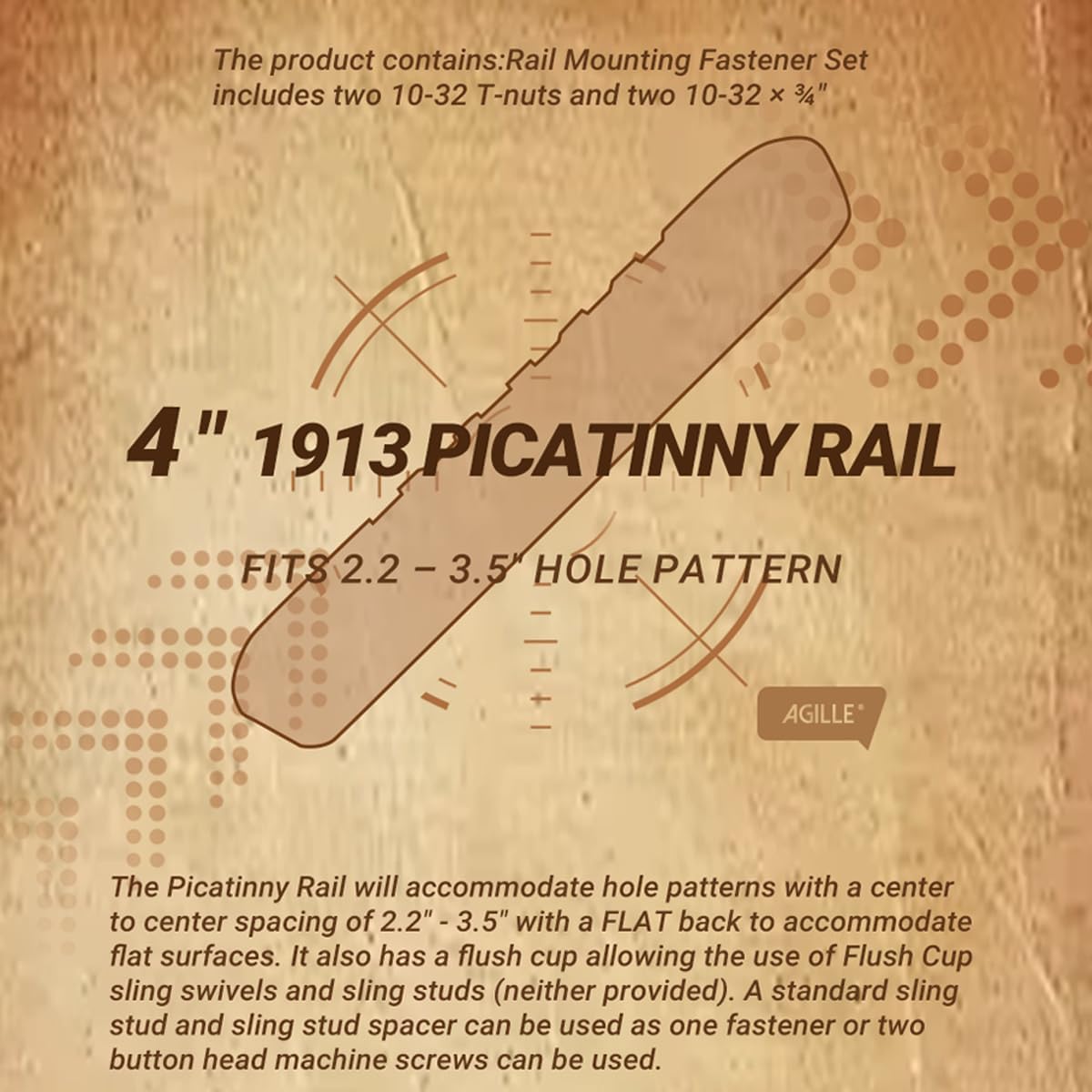 1913 Rails 3.35" and 4" Flush Cup Fit for Atlas BT15 & BT17 Bipod (with Fastener Set)