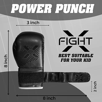Kids Boxing Gloves Junior 4oz, 6oz Training Boxing Gloves for Girls and Boys Fighter Boxing Gloves MMA PU Leather Sparring Boxing Gloves Set for Children (Full Black, 6oz)