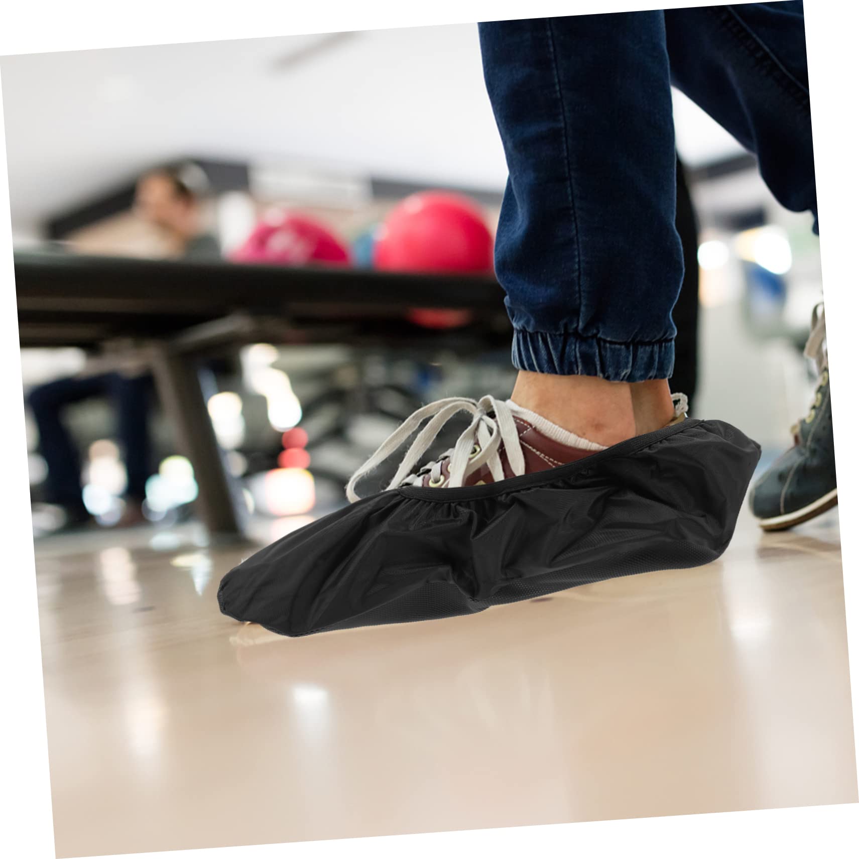 BESTonZON Protège-Chaussures de Bowling en Polyester Noir, 2 Pièces, Flexible et Antidérapant pour Faciliter Le Glissement Lors du Sport Bowling