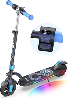 Gyroor E-Scooter Kinder (8-12-16 Jahre), Doppelbremse Elektroroller für Kinder 16Km/h, LED-Anzeige,180W Motor Höhenverstellbarer E Roller Kinder, Geschenk für Kinder und Jugendliche
