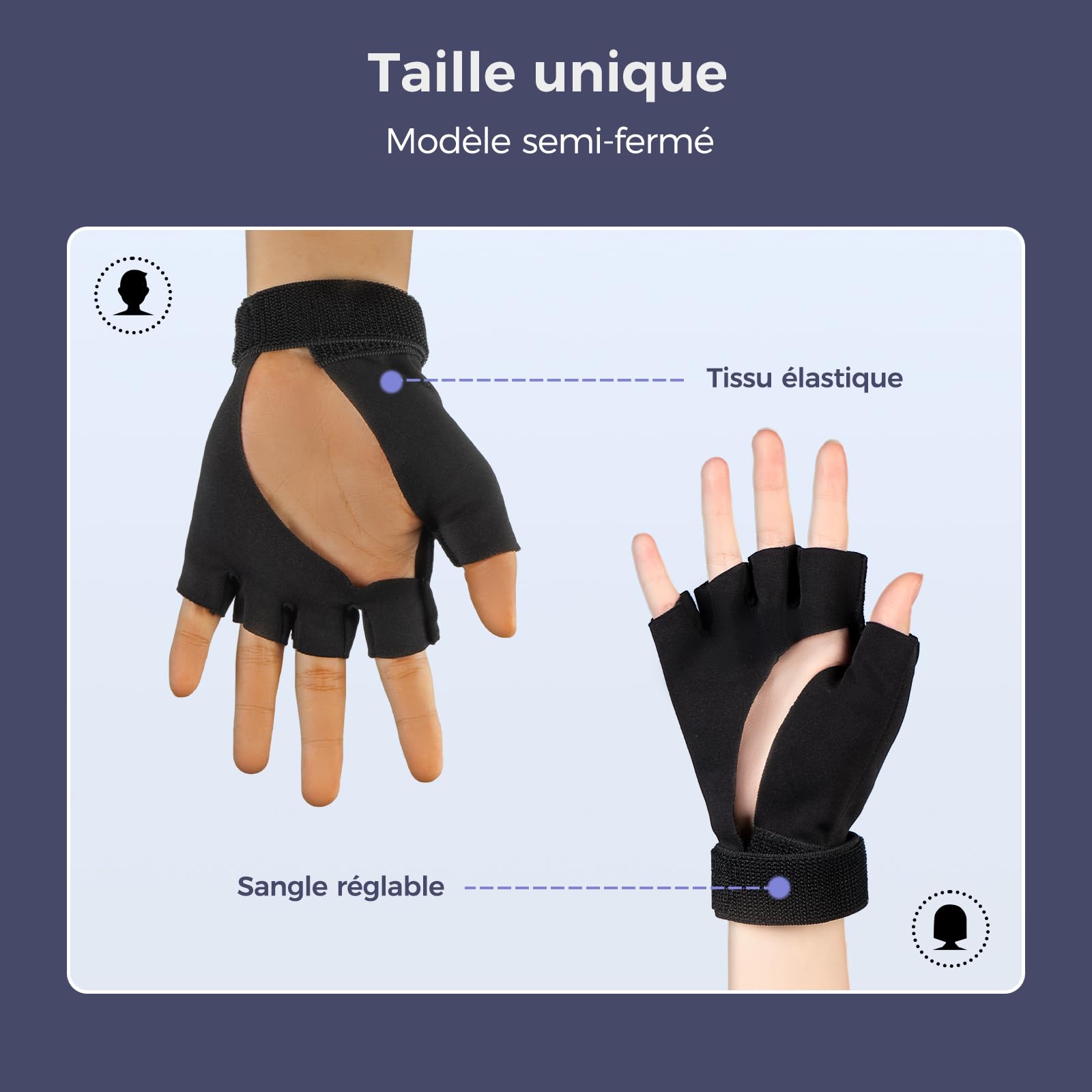 WELKIN Gants à LED avec lumière, lumières rechargeables, cadeaux pour hommes, lumières sans mains pour la pêche, longue autonomie