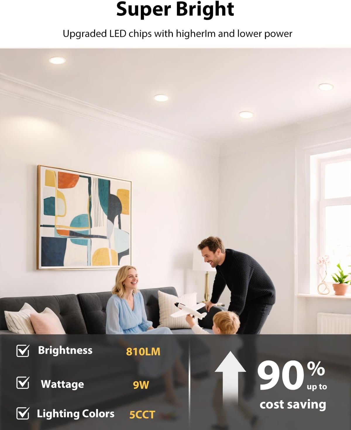 zouzai 24 Pack Ultra-Thin LED Recessed Ceiling Light with Junction Box 5CCT Adjustable Dimmable Can-Killer Downlight - ETL and Energy Star Certified (Flat, 4 inch)