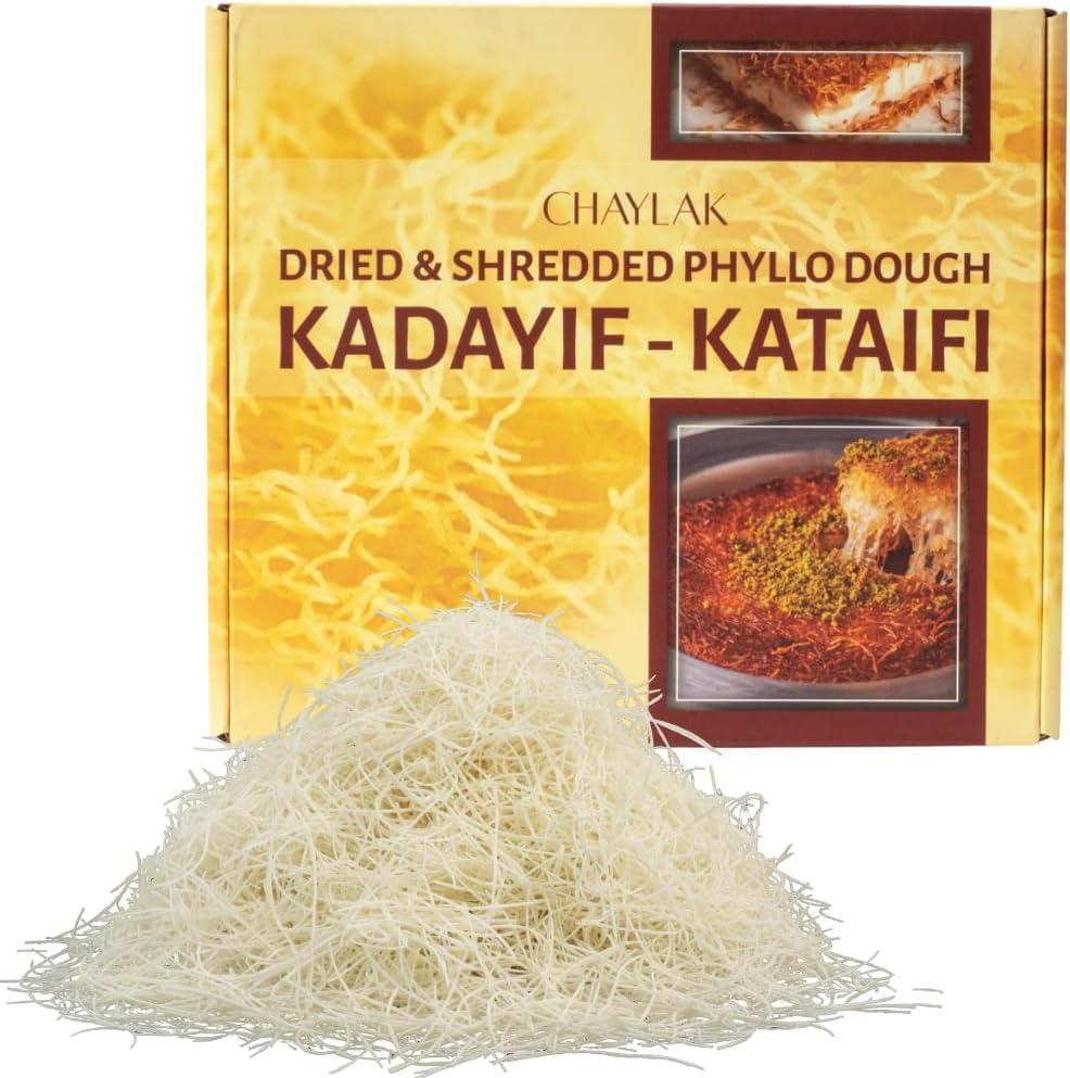 - Kataifi Shredded Fillo Dough, Dried & Shredded Phyllo Dough for Dubai Chocolate Bar Pistachio, Kadayif, Kataifi, Knafeh (17.6 oz)