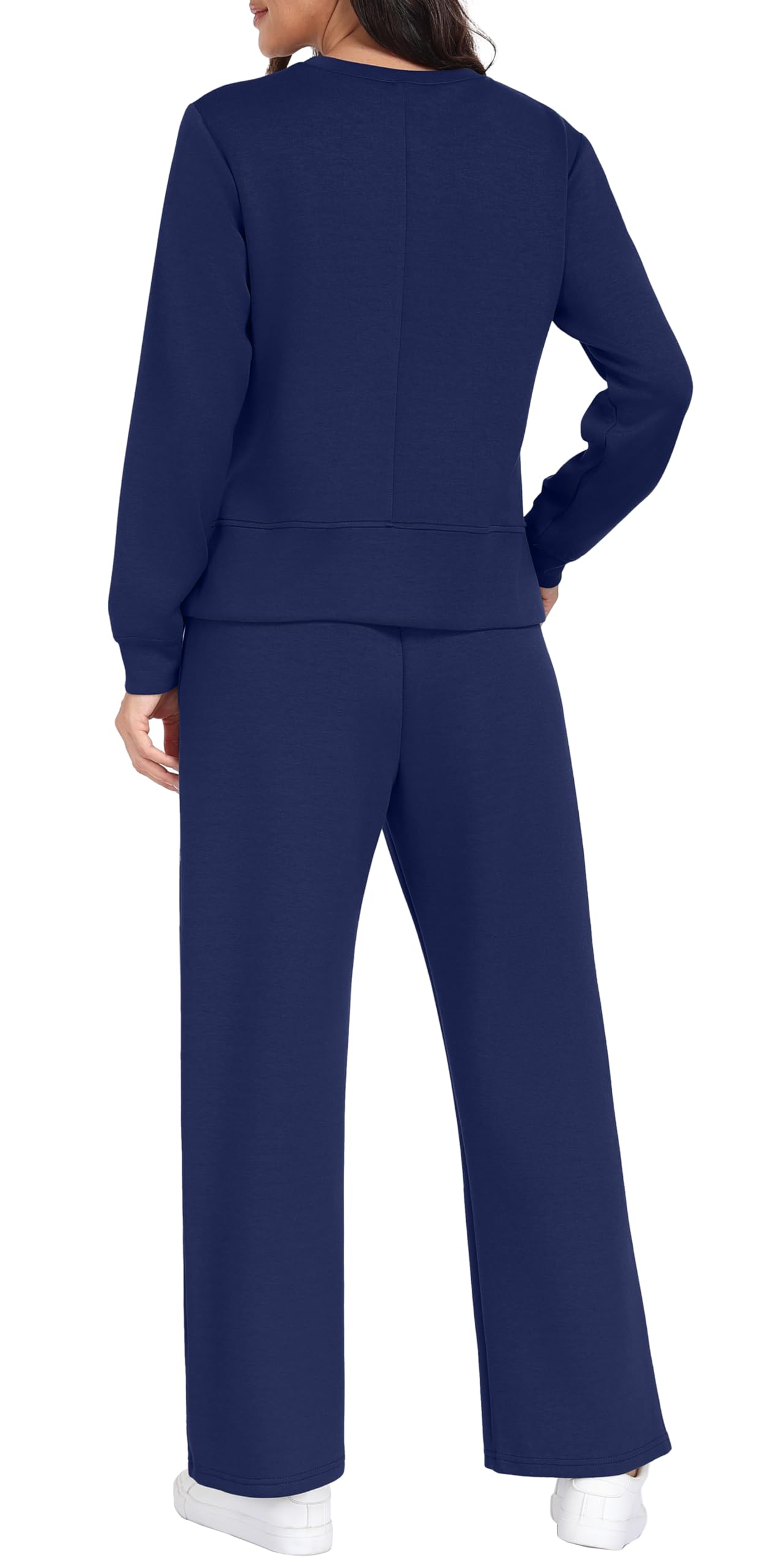 GRECERELLE Survêtement deux pièces pour femme - Tenue d'automne à manches longues pour femme - Pull décontracté à col rond et pantalon de jogging avec poches