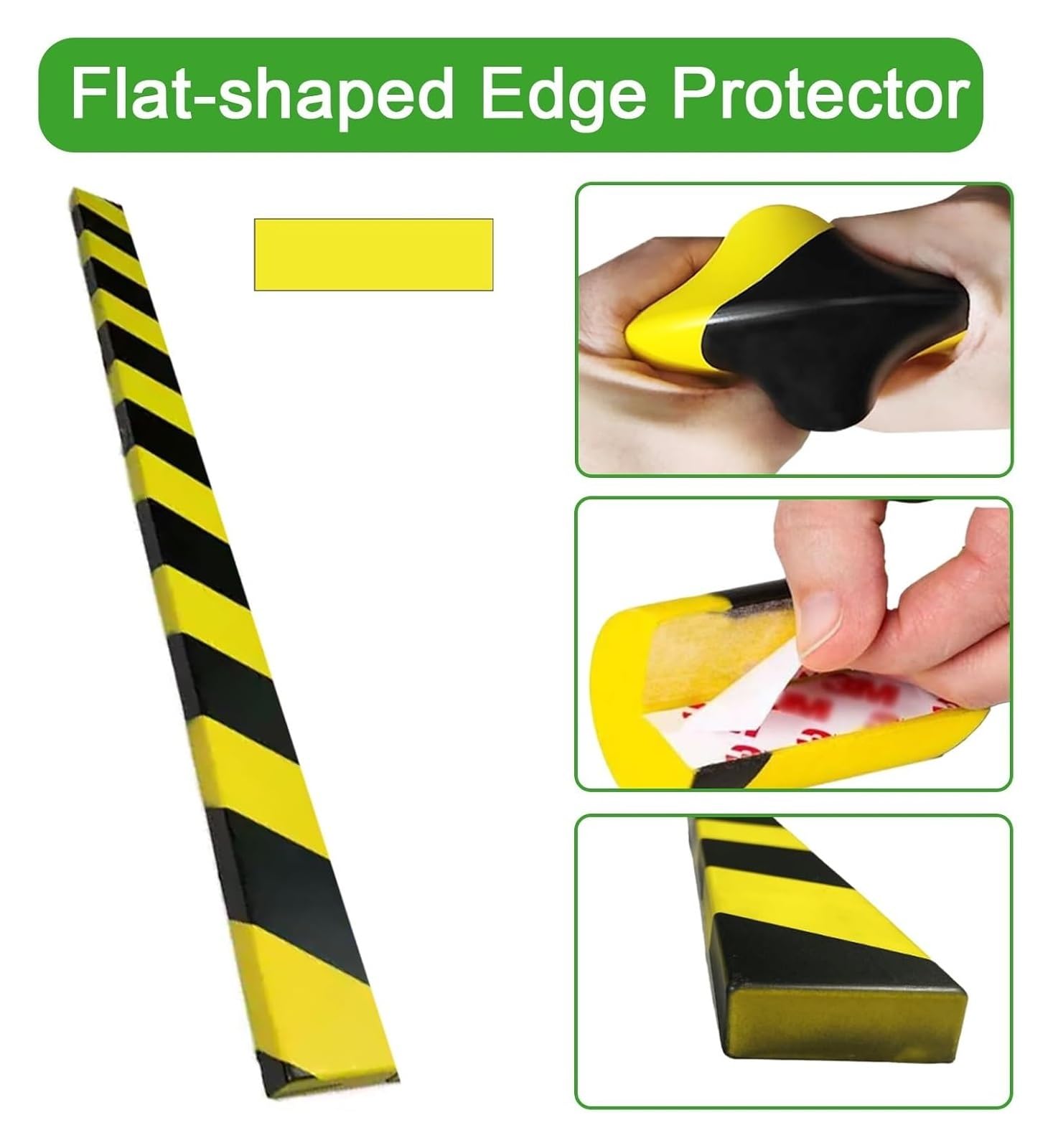 Protector de Bordes de Espuma de Alta Visibilidad de 39" - Parachoques de Seguridad de Esquina Autoadhesivo con Rayas Amarillas y Negras for Uso Industrial y Comercial(100x7.5x2cm,10PCS)