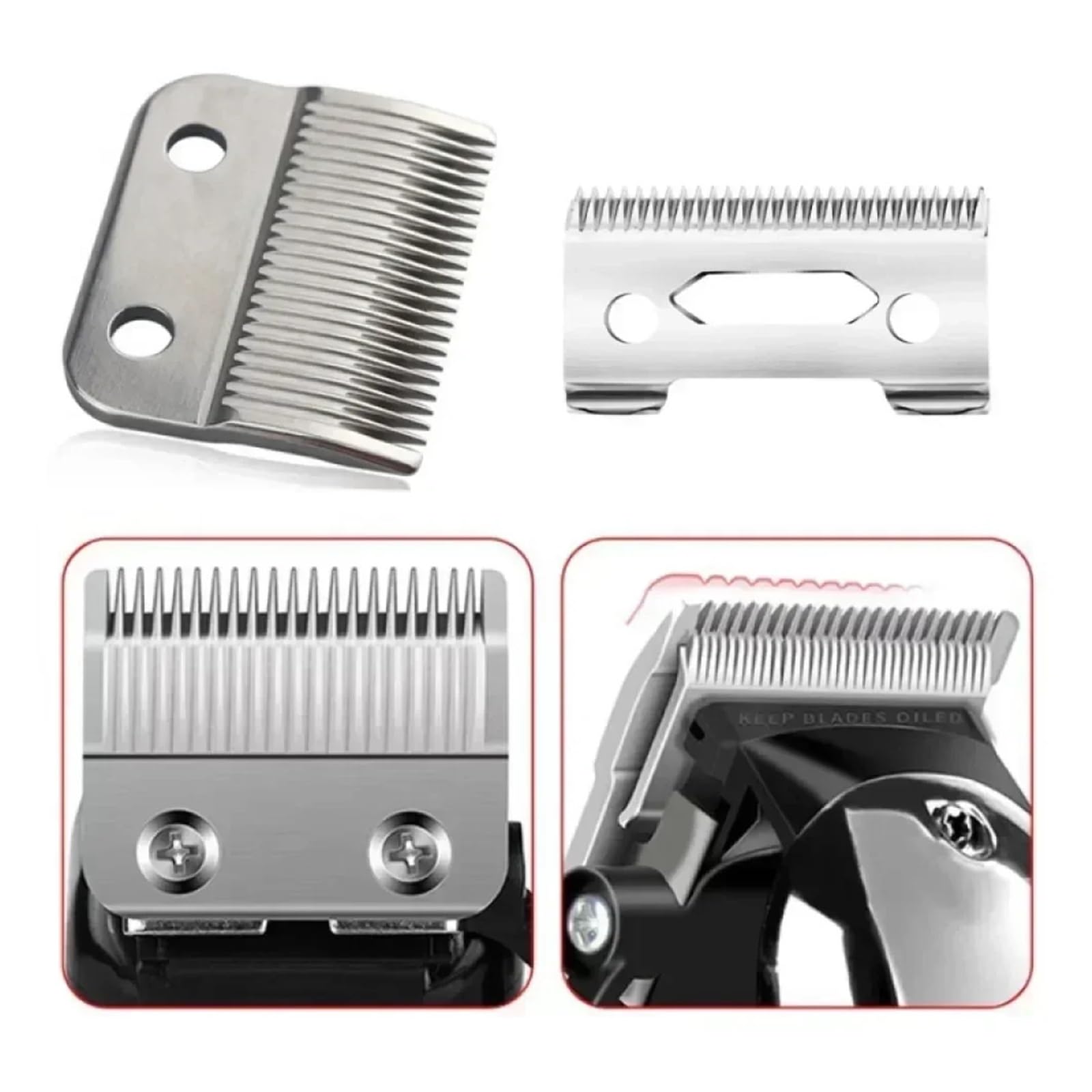 Ersatzklinge for Haarschneidemaschine, Kompatibel Mit Kemei, KM-1990, Trimmer, Rasierer, Haarschneidemaschine, Schneidemaschine(6PCS)