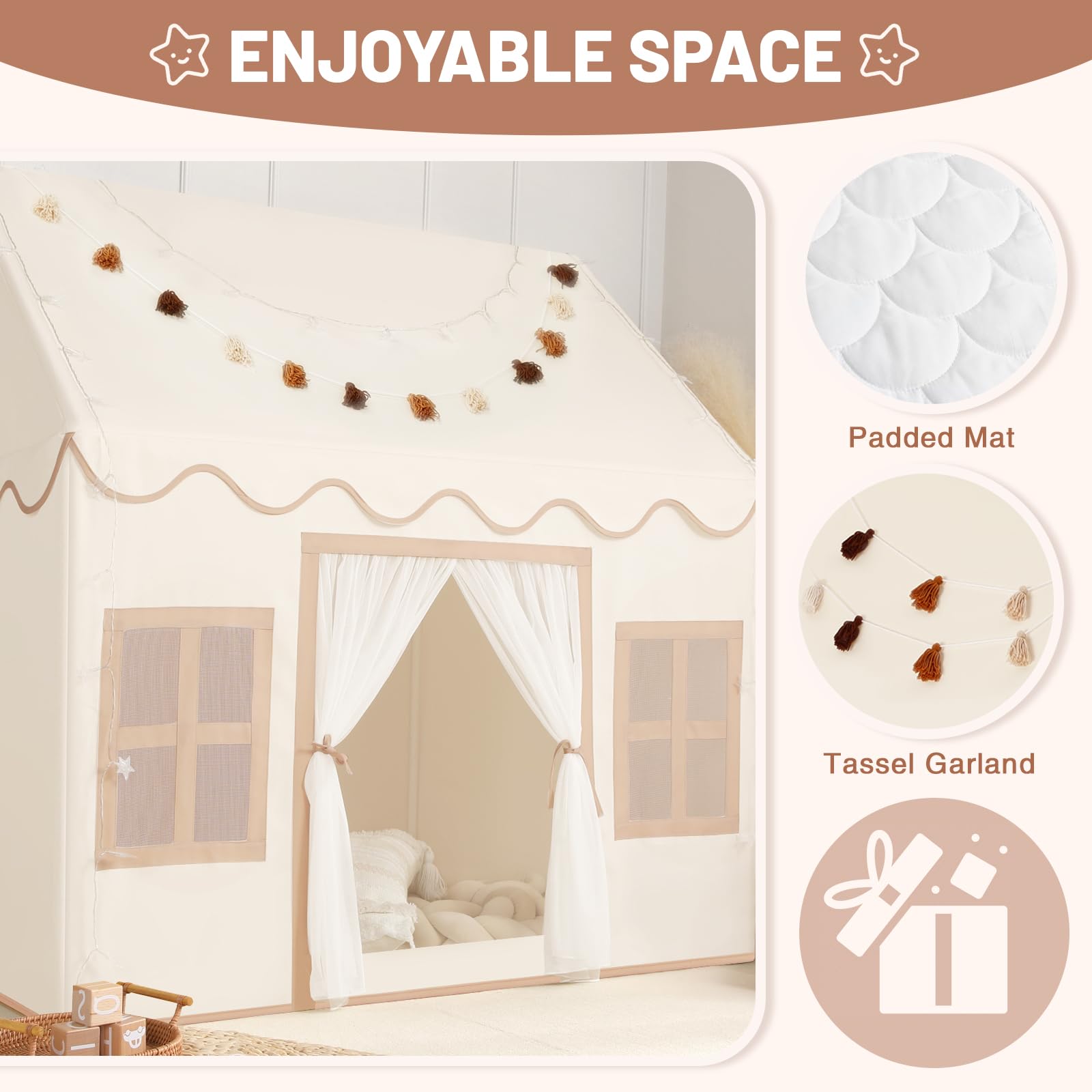 Wilwolfer Tente de Jeu Enfants: Tente pour Tout-Petits pour l'intérieur l'extérieur - Grande Maison de Jouets pour Les Anniversaires de garçons et de Filles
