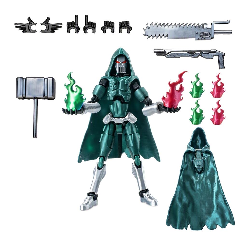 DiiWmme T13 Action Figure​,3D Printed Titan 13 Reaper Cloaked​ Multi-Jointed Movable Robot Toy,Assembled Completed Game Character​ Desktop Decoration​ Photography Prop​ for Collectors (D)