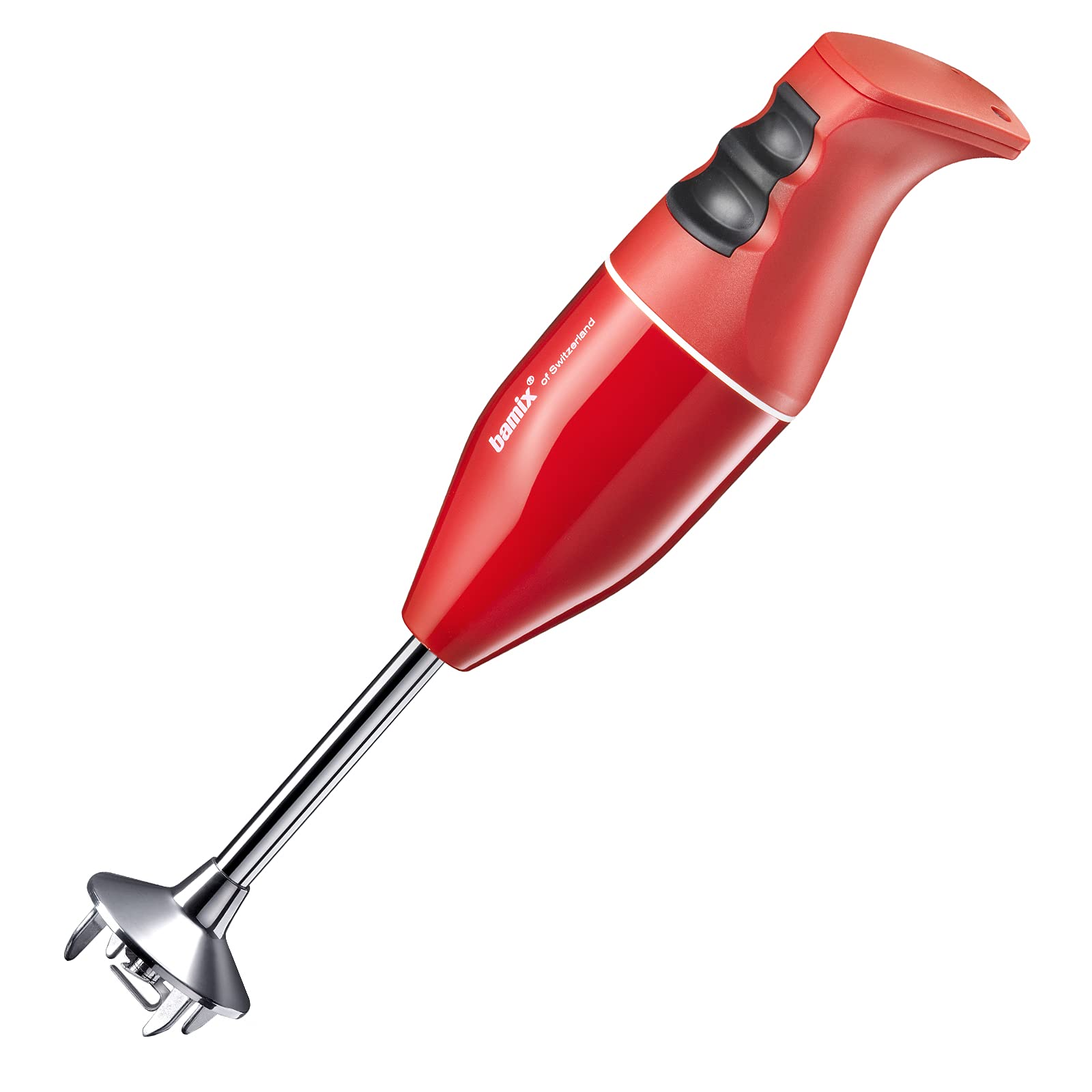 bamix EO140 Classic - Miscelatore a immersione con coltello multifunzione in acciaio inox, 140 W, 2 livelli, made in Svizzera, rosso/bianco