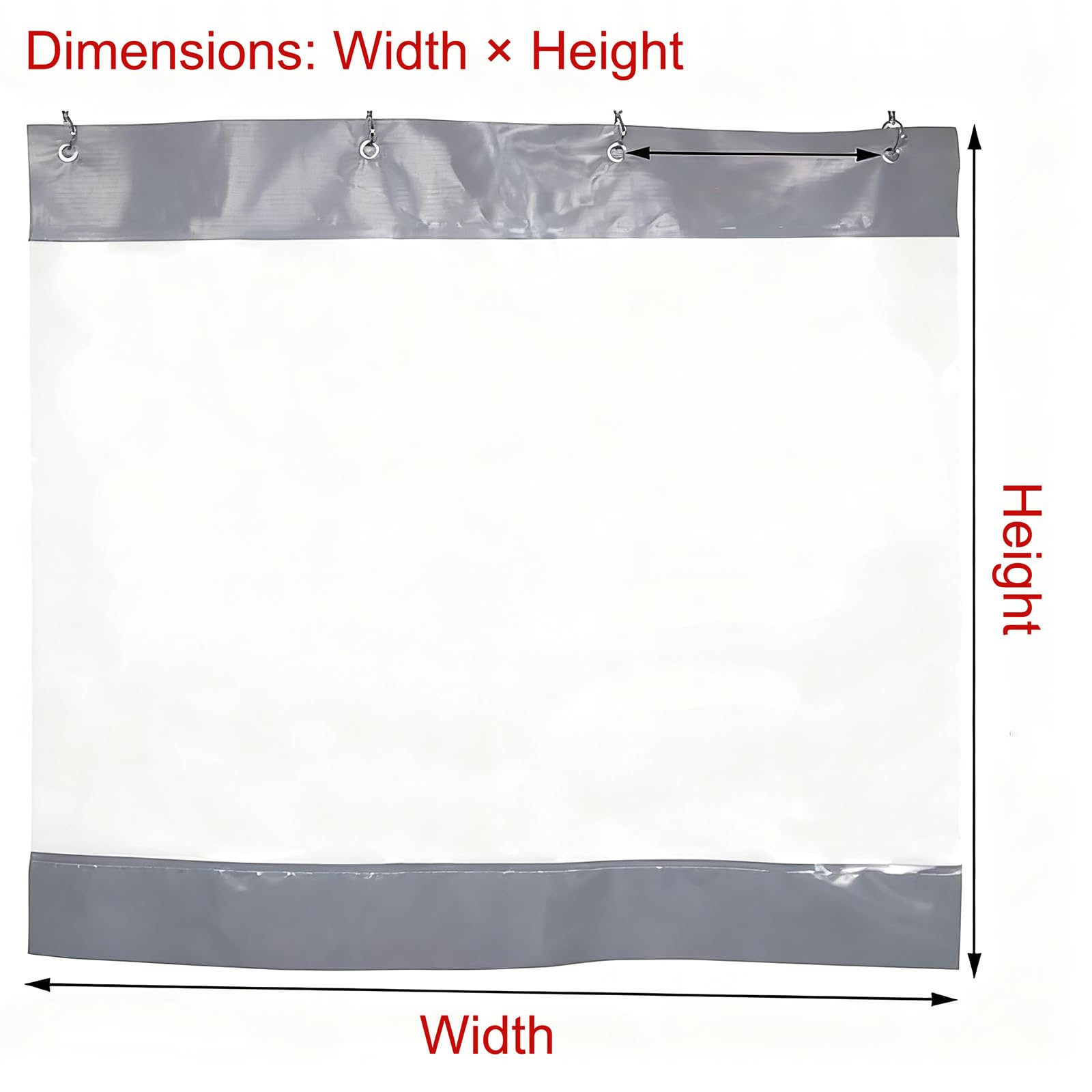 Wasserdichter PVC-Streifen, 4 x 2,7 m, Grau, Thermo-Ber für den Außenbereich, Schutz und Raumtrennung, Vinylwand für Regen und Wetter