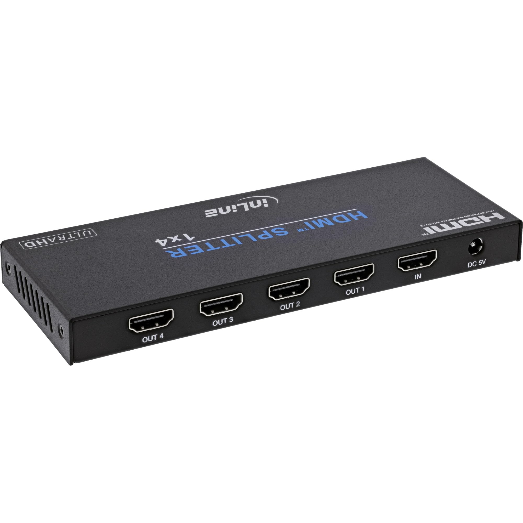 Inline Splitter HDMI 1x4, 4K 60 Hz, HDMI 2.0b, HDCP 2.2 | Segnale HDMI a 4 display, 4K 60Hz, 18Gb/s, gestione EDID, HDMI 2.0b, alloggiamento in metallo