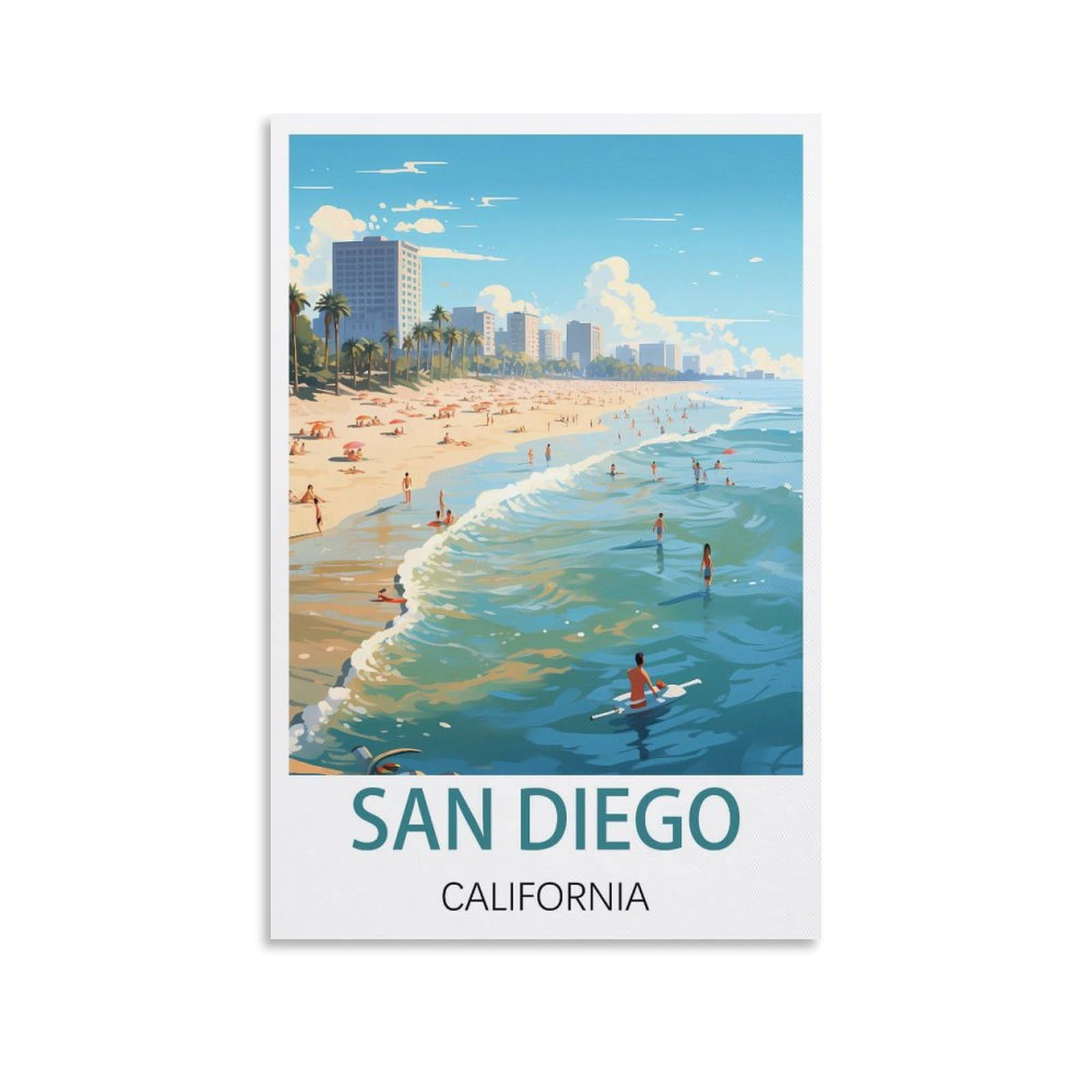 EZMLFA DIY 5D Diamond Painting Kits for Adults,San Diego California DIY Diamond Art Kits Gem Painting Crafts for Home Wall Decor 30x40cm