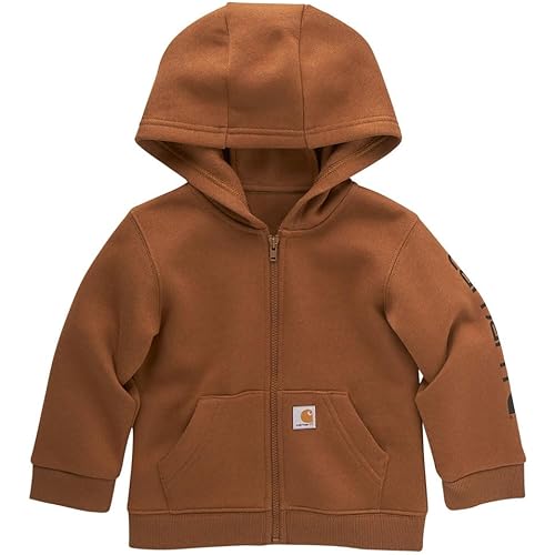 Carhartt Kid's CP8675 Long-Sleeve Full-Zip Logo Sweatshirt - Boys