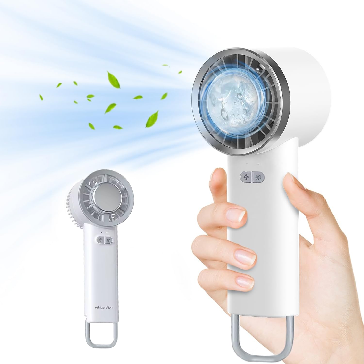 PikengenusPortable Handheld Cooling Fan with Active Cooling Technology, Small Hand Fan for Travel, Instant Ice-Compress Face Fan, Personal Lash Fan for Make Up Skincare, 3-Speed, Rechargeable