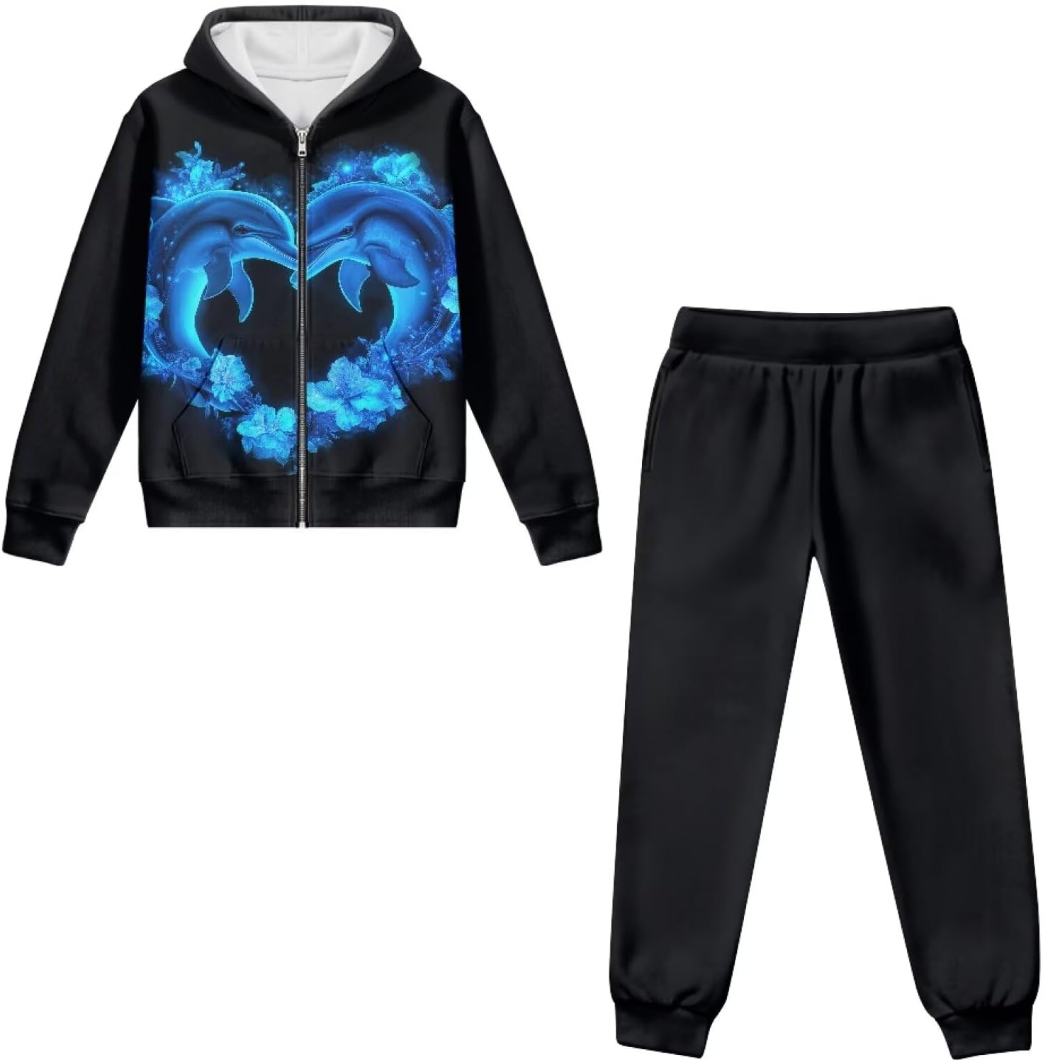 Girls 2 Piece Outfits Sweatsuits Zip Up Hoodie Sweatshirt and Pants Athletic Tracksuit Jogger Set Age 6-15T
