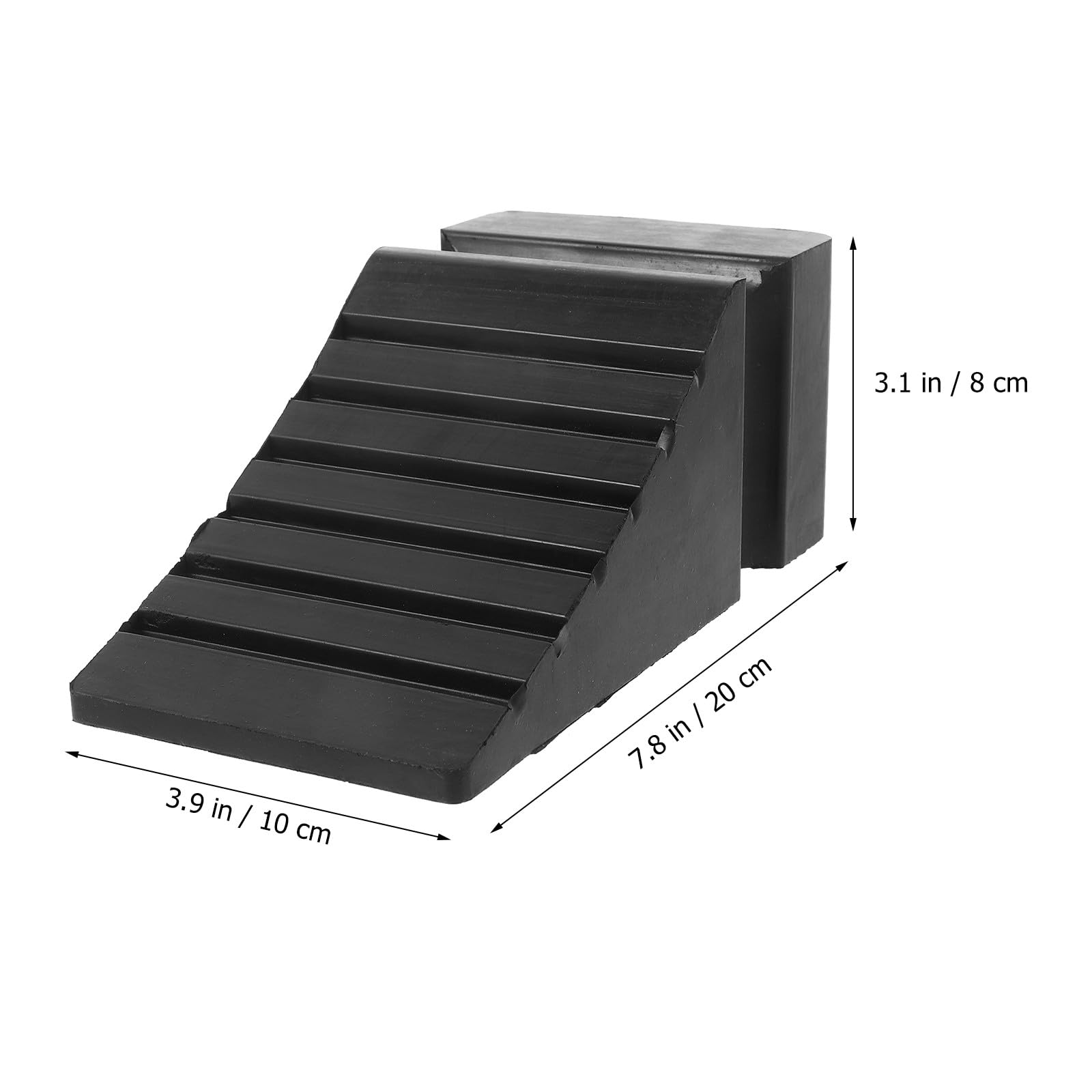 Calzo de Goma Negro para Rueda de Vehículo Portátil y Resistente, Tope Antideslizante Adecuado para Remolques y Camiones en Rampas