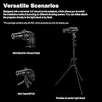Vista 5 de Godox Ak-R21 Kit de accesorios de proyección de flash cónico Snoot con lente de 2.559 in y juego de transparencia de 10 piezas con tornillo de 1/4