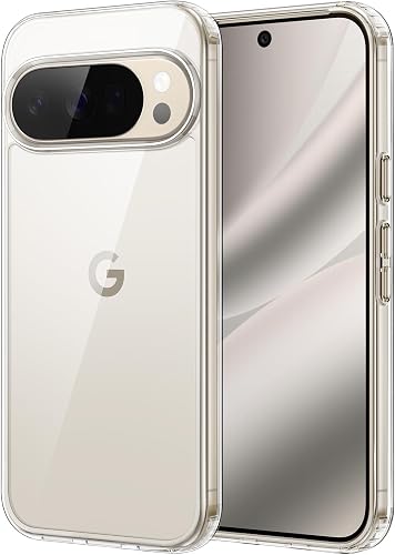 JETech Case for Google Pixel 10/10 Pro 2025, Non-Yellowing Shockproof Bumper Protective Phone Cover, Anti-Scratch Hard PC Back (Clear)